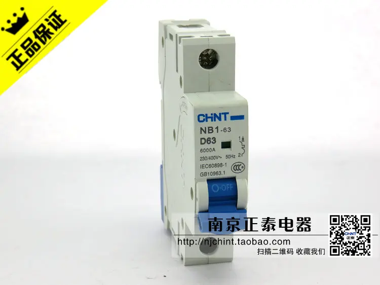 CHINT 1P type D 6A circuit breaker NB1-63 10A 20A 25A 32A 40A 50A 63A