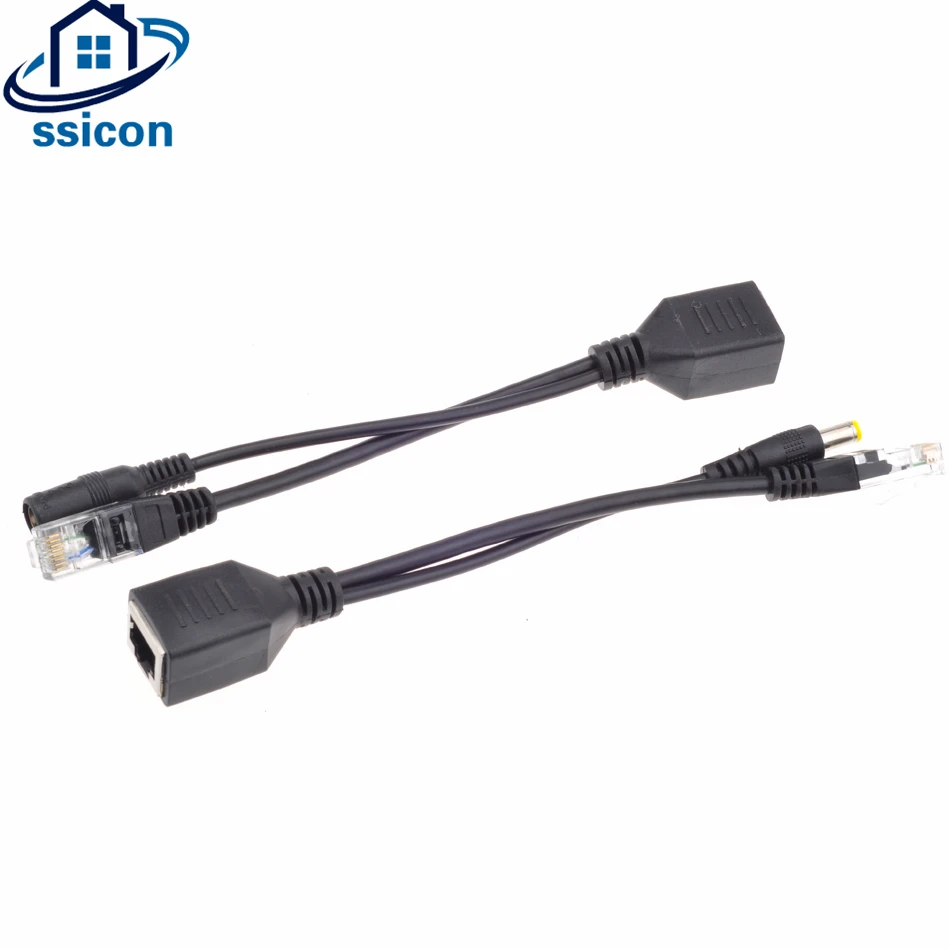 

Passive Power Over Ethernet Adapter Cable POE Cable POE Splitter RJ45 Injector Power Supply Module 12-48v for IP Camera