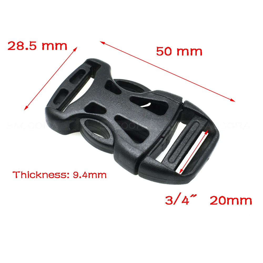 Plastic Belt Buckle Mask Detach Buckle For Backpack Straps Safety Vests Outdoor Buckle Webbing Size 20mm 25mm 32mm Black