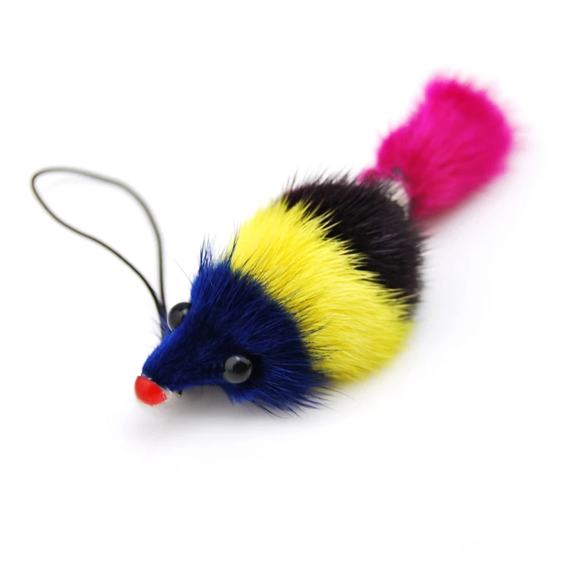 New Cute Fluffy Squirrel Key Chain Women Genuine Mink Fur Pompom Toy Key Ring Mouse Pendant Keychain Bag Charms Trinket Gift