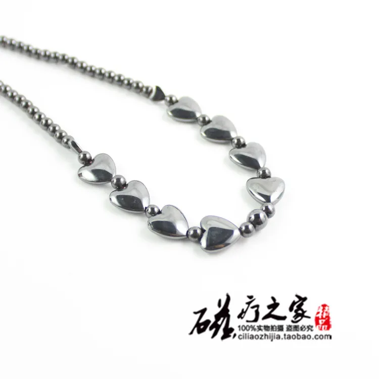 Hematite love heart shape magnetic necklace Beaded Necklace Christmas gift For Women MN1001