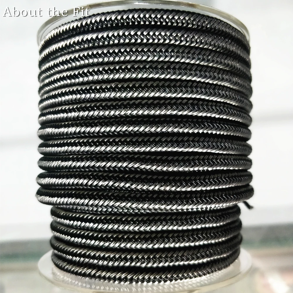 About the Fit 6mm 1M Braided Steel Wire/Leather/Rubber Jewelry Accessories Metal Rope Mesh Bands Woven Cable Craft Collar Making