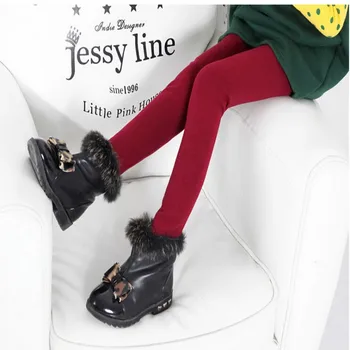 Girls' Fleece-Lined Leggings | Warm Candy-Color Pants for Ages 3-9 5 Autumn Winter Girls Leggings Plus Velvet To Keep Warm Candy Colors Children Girls Pants 3-9 year Kids Leggings For Girls 5