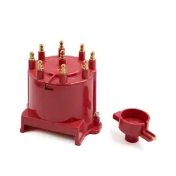 X Autohaux Red 8406 Car Ignition Distributor Cap and Rotor Kit External Coil for C1500 C2500 C3500 GMC K1500