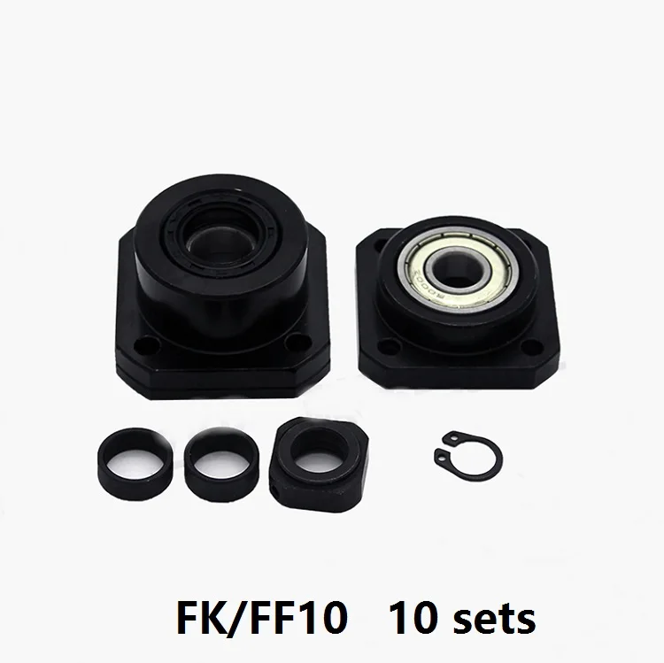 10pcs FK10 Fixed Side and 10pcs FF10 Floated Side for ball screw end support cnc part 10 sets FK/FF10