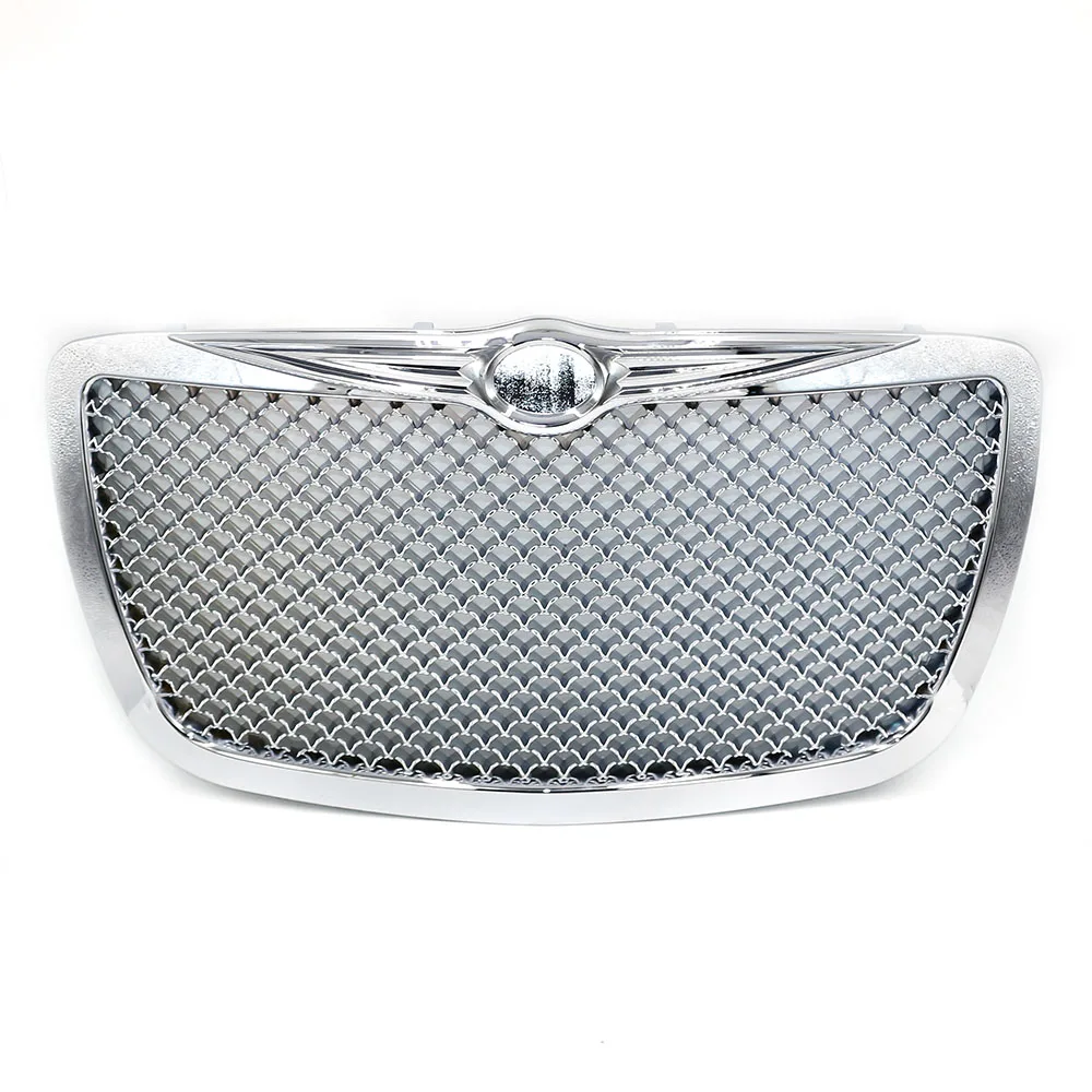 Racing Car front Grills for 2004 2005-2010 Chrysler 300 300C Limited Touring Chrome/Black Hood Grill Mesh Grille TT101088