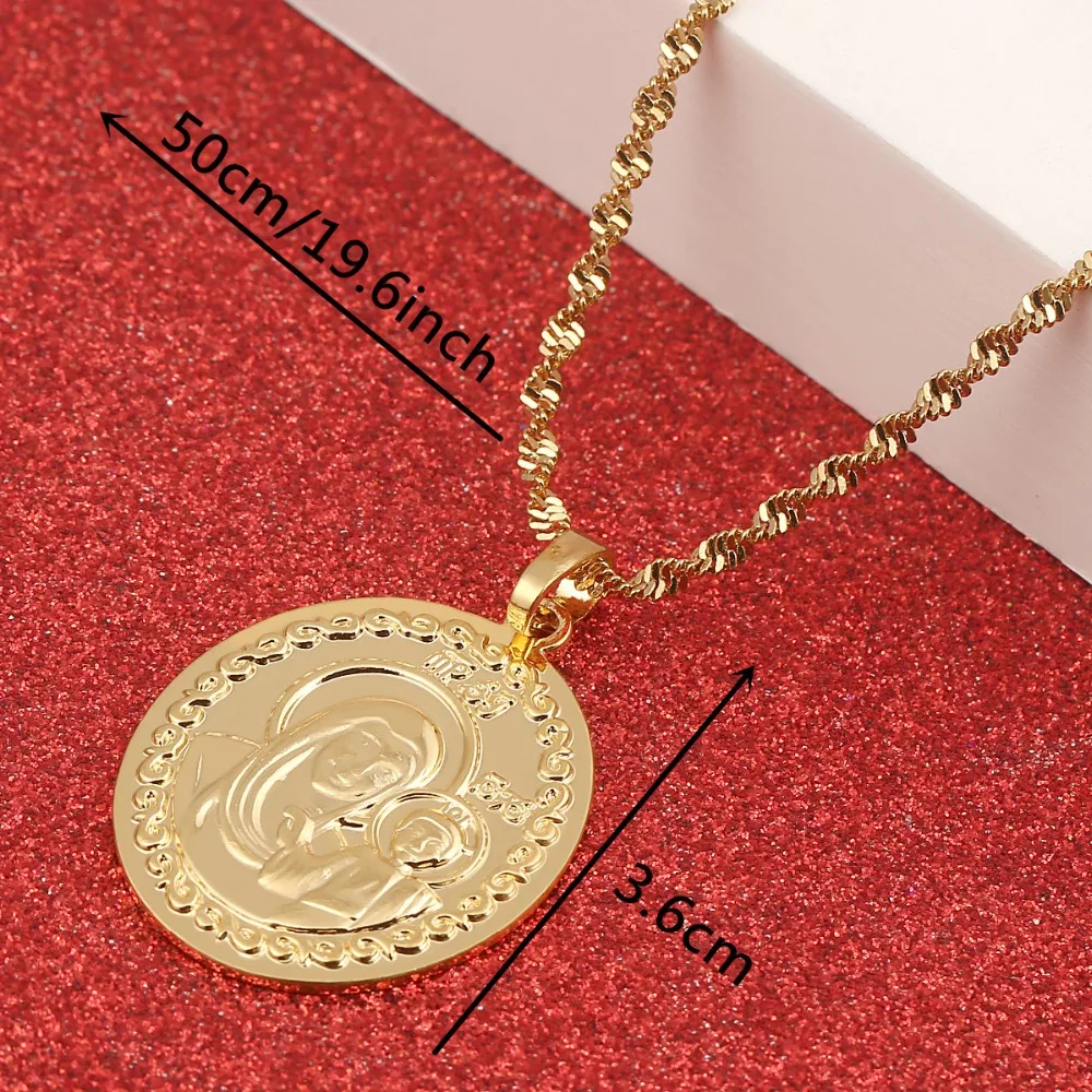 Russian Virgin Mary Son Necklace Orthodox Church Pendant Jewelry Russia Greece Ukraine Jewelry