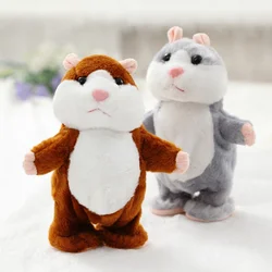 Dropshipping 18cm Talking And Walking Hamster Toys Speak Sound Repeat Stuffed Plush Animal Electric Toys Cute Toys For Children