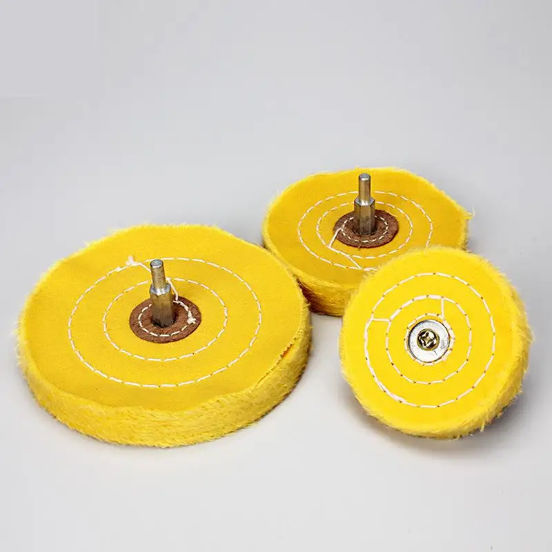 

Yellow Cotton Lint Cloth Buffing Wheel Gold Silver Jewelry Mirror Polishing With 6mm Connecting Rod