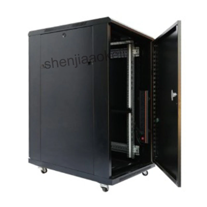 22U Wall Mount Server Data Cabinet  Glass Door Lock & Key w/Casters Network Cabinet Enclosure (vented door,cold rolled steel)