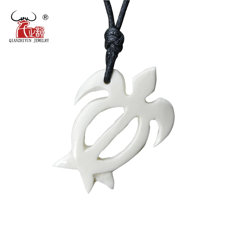 GX077 Hot Sale New Zealand Maori handmade jewelry Sea Turtles necklace man yak bone pendant necklaces of surfing