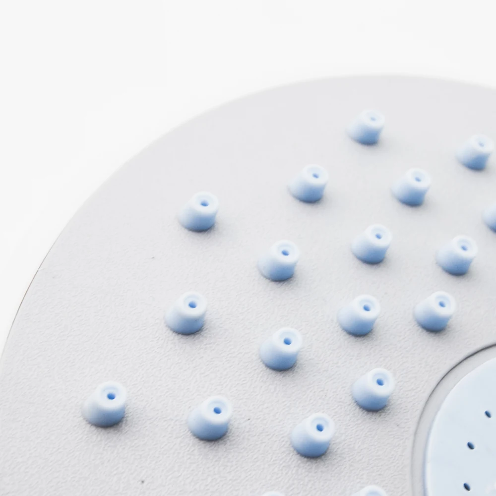 1pc 19cm Round ABS Silicon Rubber Screwed Design Rainfall Water Saving Top Shower Head For Rain Shower Cabin Room Roof Faucets