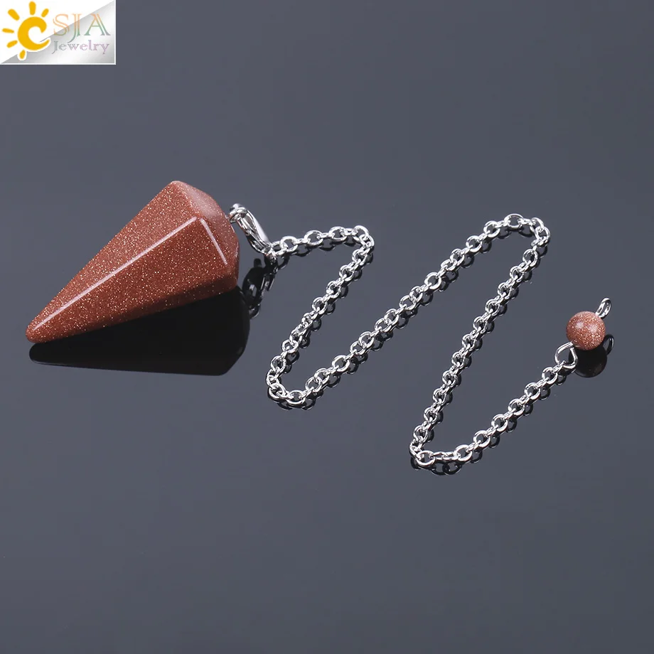CSJA Healing Crystal Slinger voor Waarzeggerij Wichelroedelopen Roze Kwarts Slingers Natuurlijke Edelsteen Reiki Kristallen Hanger Pendulos E112