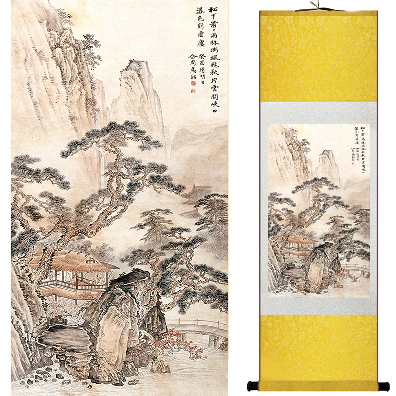 landscape  painting  Home Office Decoration Chinese scroll painting landscape art painting Winter art paintingPrinted painting