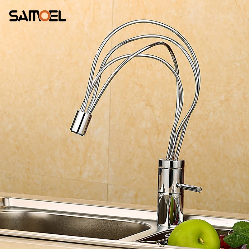 Nest Design Hot and Cold water tap Bathroom Basin Vessel Faucet Chrome Finish Solid Brass Mixer Single Handle Deck Mounted 1190C