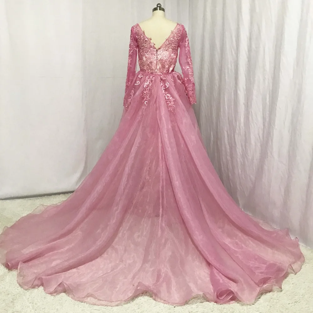 YSF – robe De soirée en dentelle, col en V, manches longues, style sirène, avec jupe De protection, 2018