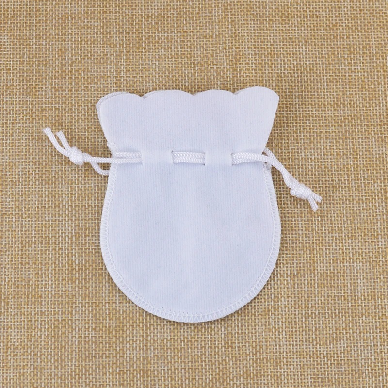 100Pcs/lot White Velvet Bag 7x9cm Small Gourd Pouches Cute Gifts Jewelry Packaging Bag Wedding Decoration Drawstring Gift Bags