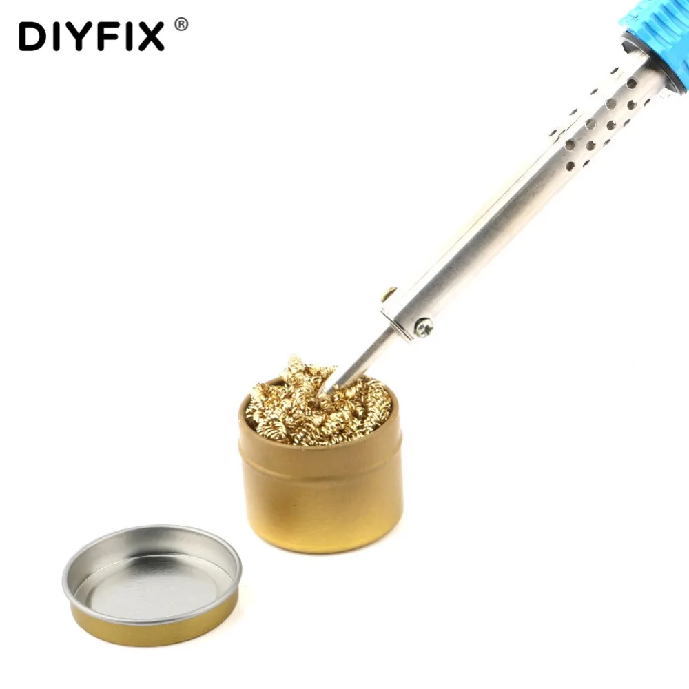 Soldering Iron Tips Cleaner with Rosin Flux Soldering Paste Alloy Copper Brass Wire Sponge Soldering Welding Cleaning Tools Set