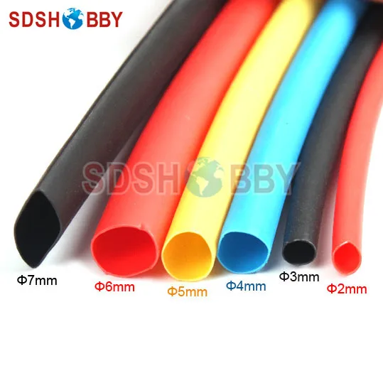 High Quality 1 Meter Heat Shrinkable Tubing Dia. =6mm (Red, Black, Blue, Yellow Color)