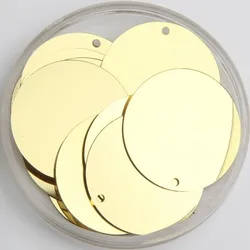 Paillettes rotonde grandi da 280 pezzi Paillette rotonde piatte in PVC da 30mm per costumi di danza del ventre lustrini in oro chiaro