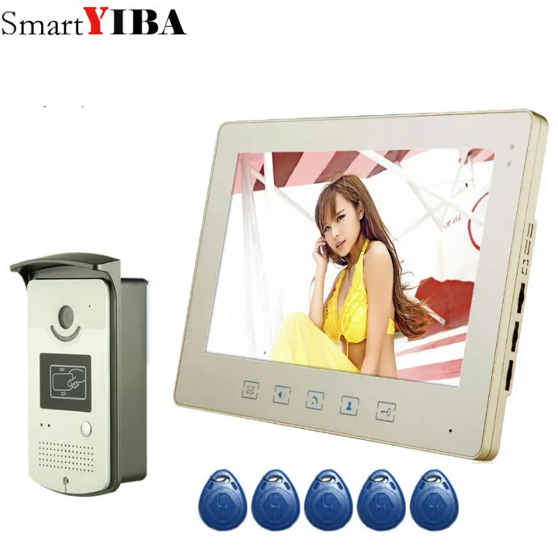 

SmartYIBA 10" Color Video Door Phone Video Intercom Door Intercom Doorphone IR Night Vision Camera Doorbell Kit for Apartment