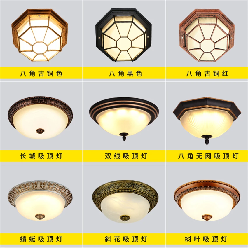 

Led Balcony Ceiling Lights Loft Aisle Outdoor Corridor Bathroom Waterproof Ceiling Lamps American European Industrial Fixtures