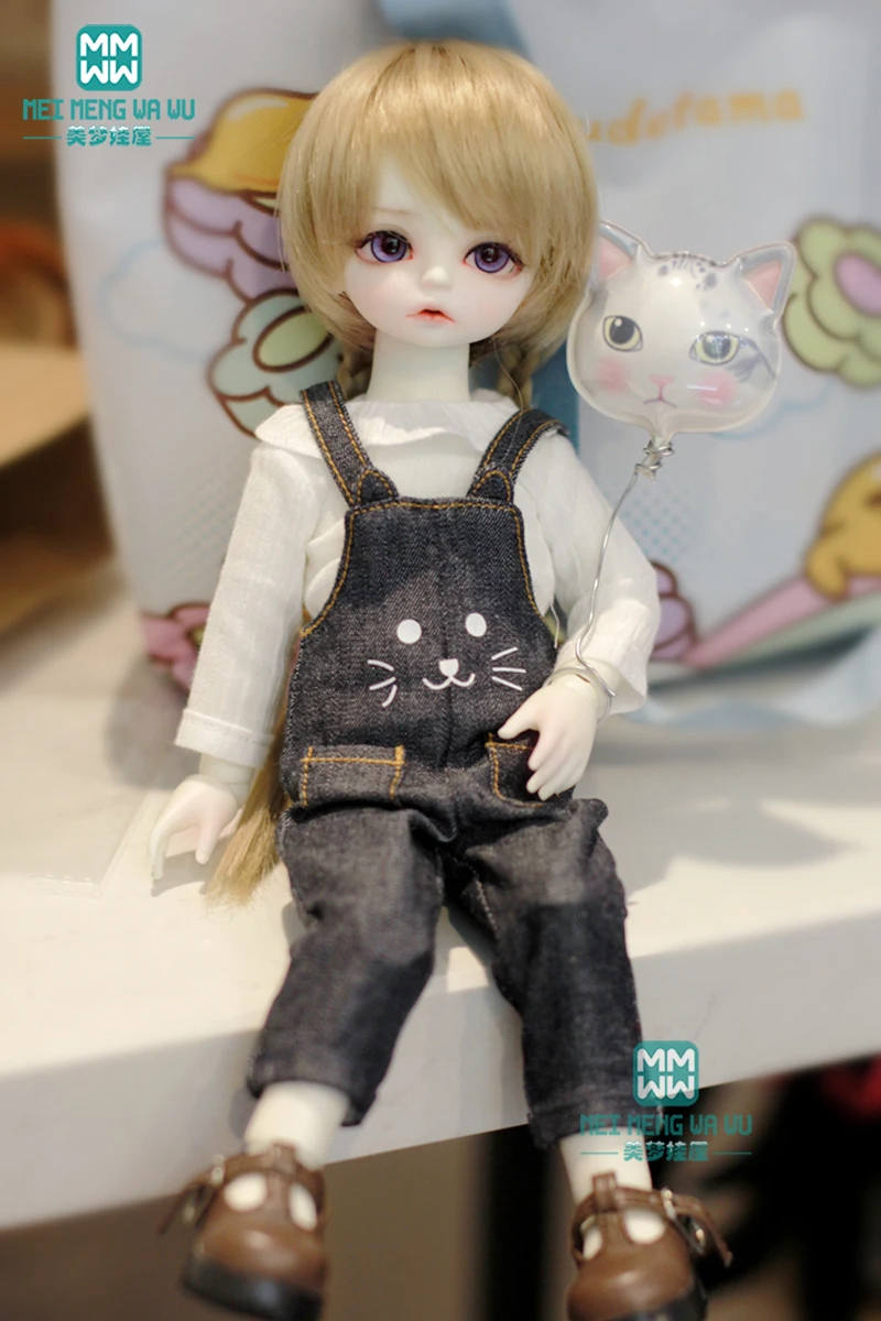 

BJD doll clothes fits 1/6 BJD doll fashion White shirt casual strap trousers