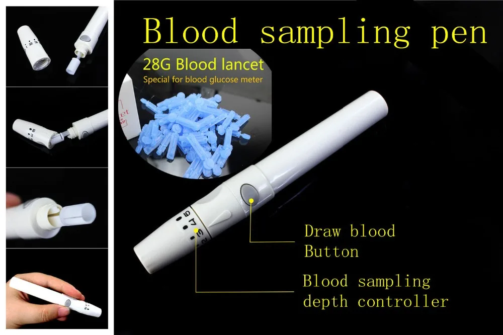 medical Blood Glucose Meter Adjustable Blood Collection Pen Blood Sampling Pen 28G Blood collection needle Diabetes Mellitus