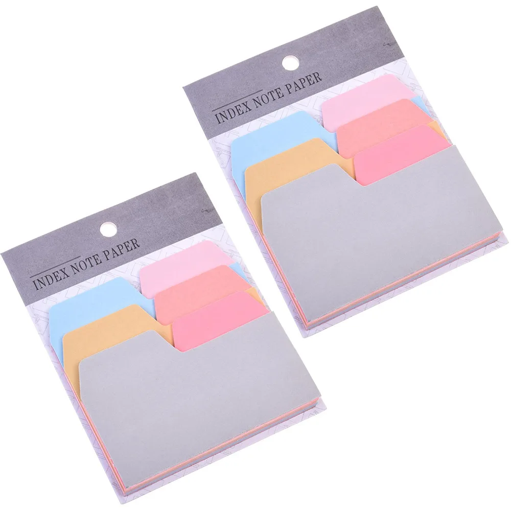 XRHYY 6 Color 180 Pieces Divider Sticky Notes Index Tabs Paper,90 Sheets/Pad, 2 Pads/Pack