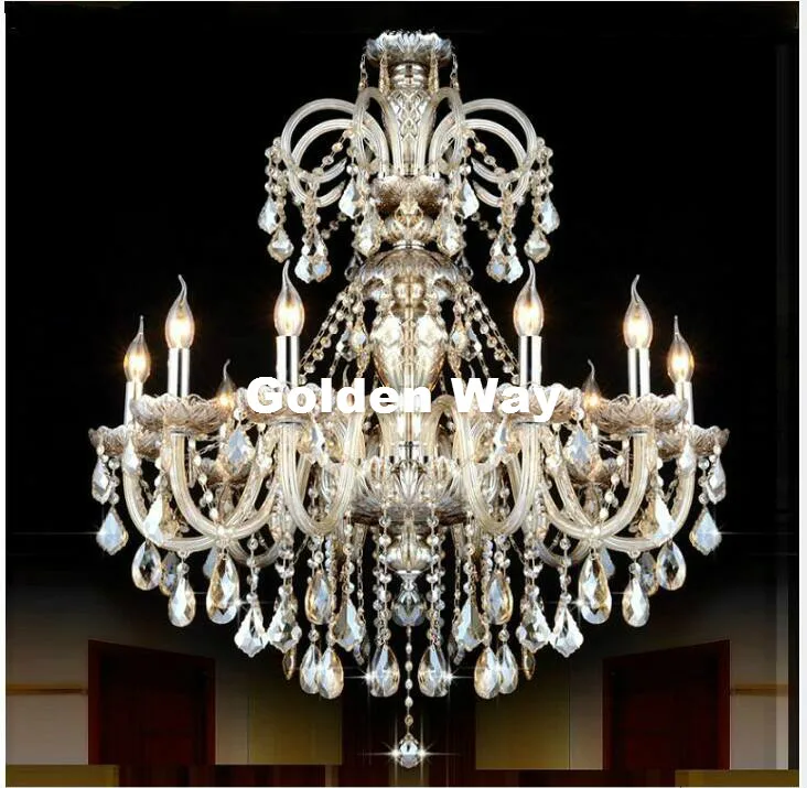 Cognac Color Chandelier Crystal Pendant Chandelier Lights Fixtures Hotel Crystal Lighting Lamp Staircase Long Chandelier Light