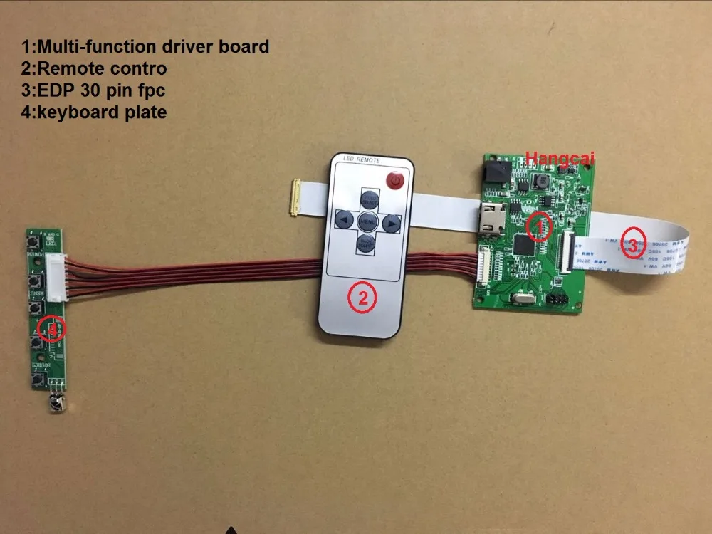 Carte PCB-800807V6-1HDMI-EDP de pilote d'affichage à cristaux liquides de 30PIN pour la résolution d'écran 1920*1200 1920*1080 1600*900 1366*768 1280*800