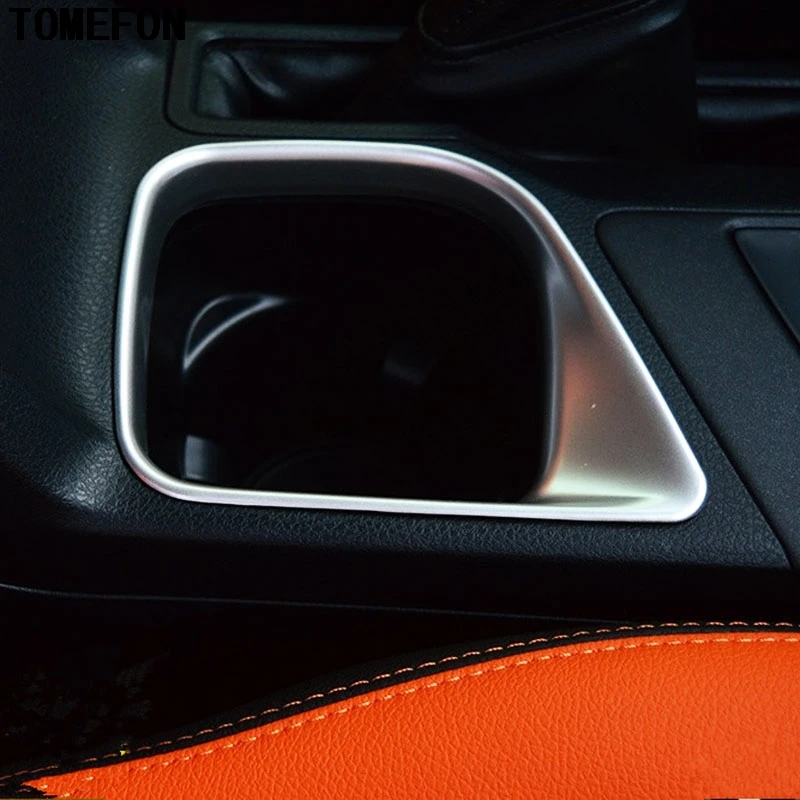 TOMEFON For Toyota RAV4 2016 ABS Matte Chromium Inner Water Cup Holder Cover Frame Cup Placement For Left-Hand Driving