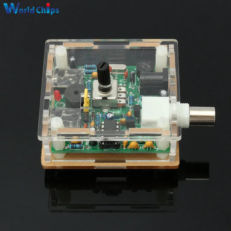 DC 9-13.8V S-PIXIE CW QRP Shortwave Radio Transceiver 7.023Mhz+ Acrylic Case DIY kit