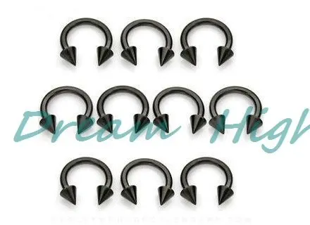 

New Arrive Titanium Black Horseshoe BCR Labret Ring Nose Ring 100% Guaranteed Promotional Product Earring Popular 6mm 8mm 10mm
