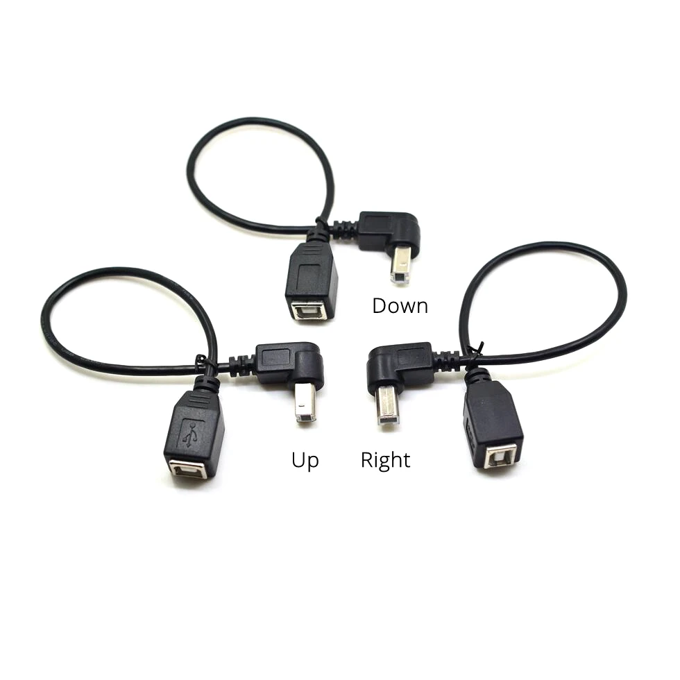 USB 2.0 Cable Type B-Male extension cord Male to female BM High Speed Printer/ Scanner Cable 90 270 Left Right Up Down Angle