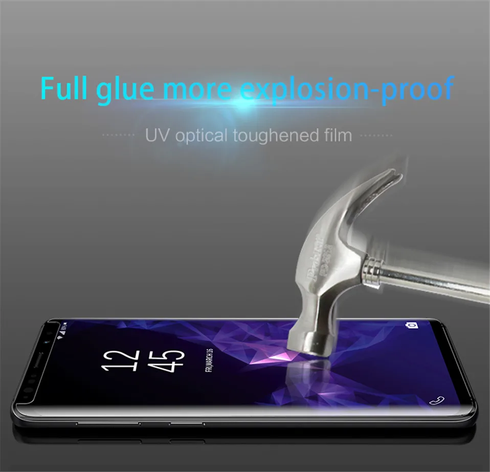2018 UV Glue Screen Protector For Oppo Find X Tempered Glass Full Cover 1 pc Bit Light