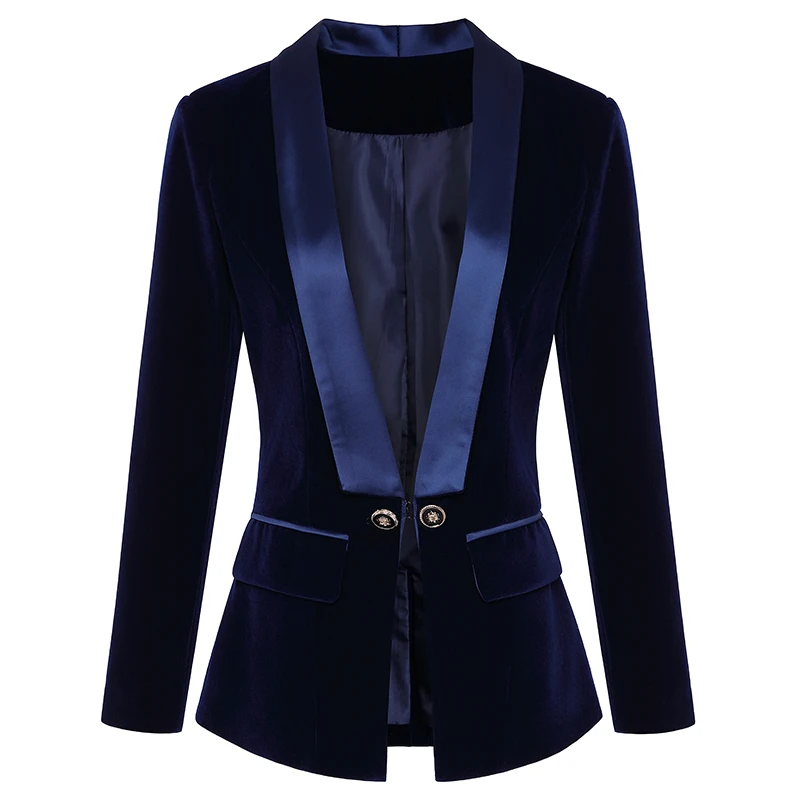 HIGH QUALITY Newest Runway 2024 Designer Blazer Women's Long Sleeve Velvet Blazer Jacket Outer Wear