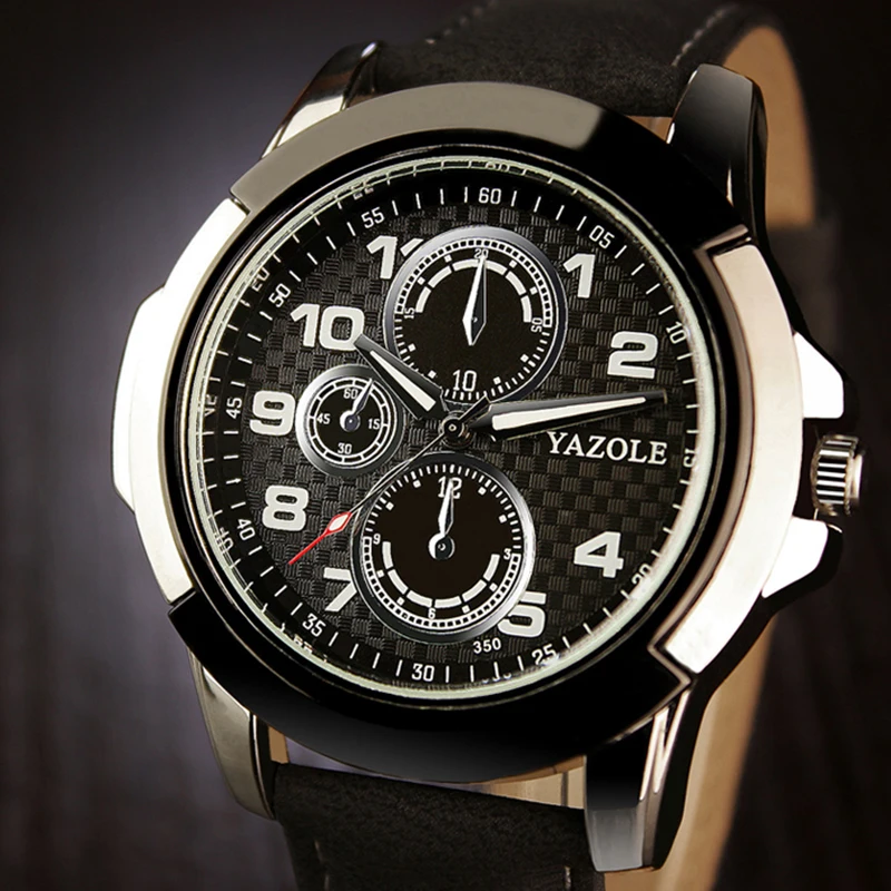 

YAZOLE Top Brand Sport Men's Watches Fashion Men's Watch Leather Luminous Watch Men Watch Clock relogio masculino reloj hombre