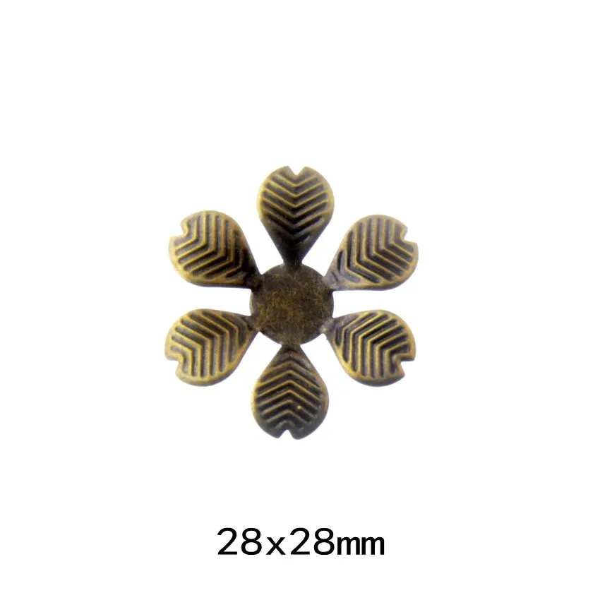 Free shipping Flower Wraps Connectors Antique Bronze Metal Crafts Gift Decoration DIY Embellishments Scrapbooking