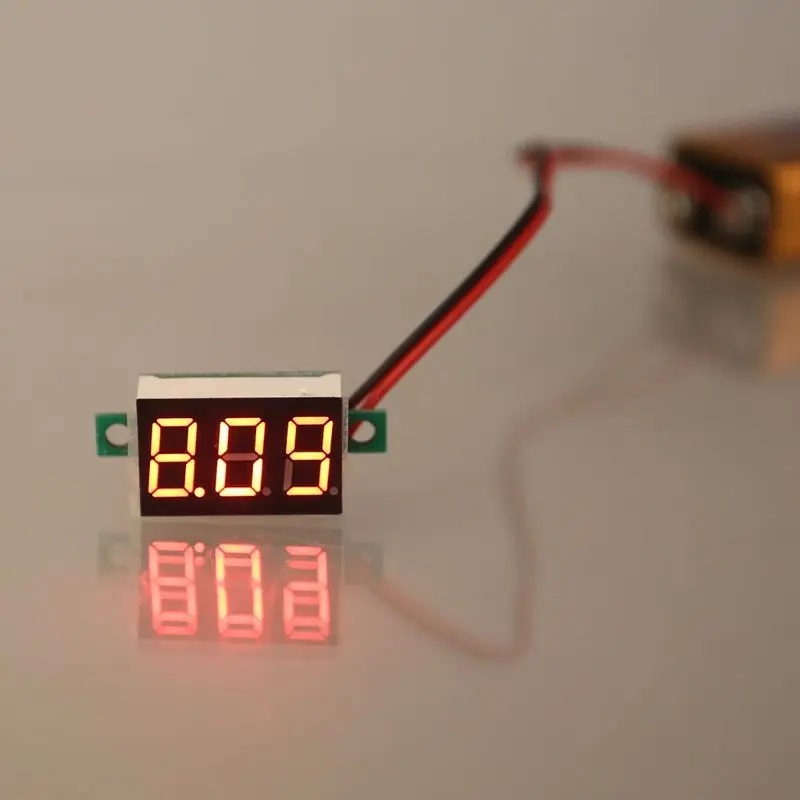 4.5V-30V 0.36 inch 2 wires Digital Meter Mini Voltmeter Ammeter Vehicle Motor Panel Meter Red Led Display