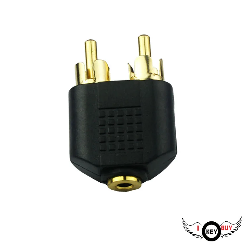 1Pcs/Lot High Quality 3.5 Female To Double Lotus Male One Sub-Two 3.5mm Female -2RCA Male Audio Adapter I Key Buy