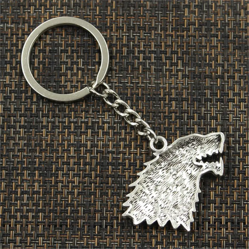 New Hot Men Key Ring Metal Key Chain Keychain Gift Jewelry Bronze Silver Color Wolf Head Pendant Great Promotion