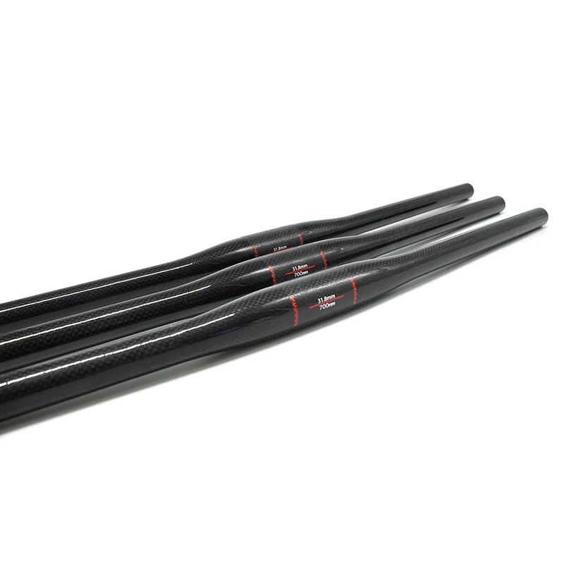 NO TRADEMARK Mountain Bike Flat Bicycle Handlebar MTB Parts 3K Full Carbon Handlebar 31.8*600/620/640/660/680/700/720/740/760mm