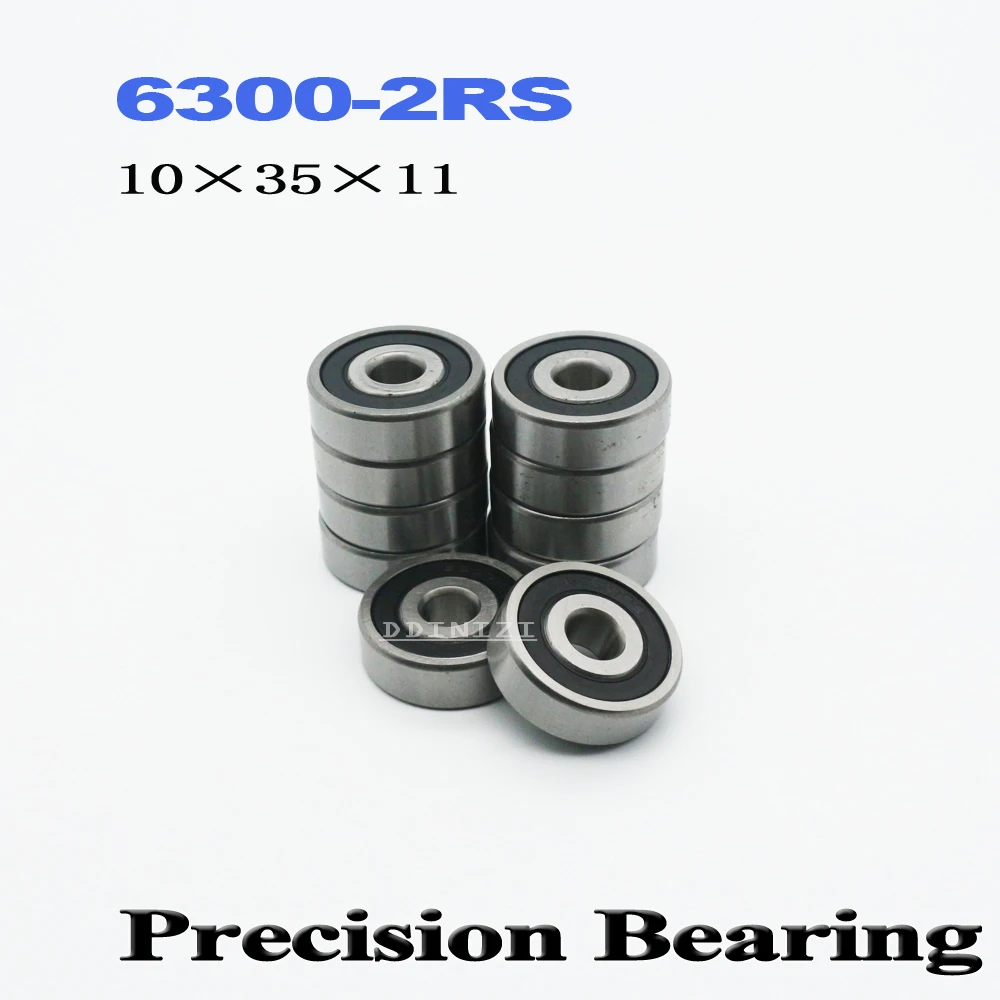 

6300RS Bearing ABEC-3 10*35*11 mm Deep Groove 6300-2RS Ball Bearings 6301RZ 180300 RZ RS 6300 2RS EMQ Quality (4 PCS)