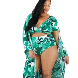 Seksowne Bikini zestaw kwiatowy Print strój kąpielowy kobiety stroje kąpielowe duże piersi brazylijski strój kąpielowy Maillot De Bain Femme Plus rozmiar 5XL