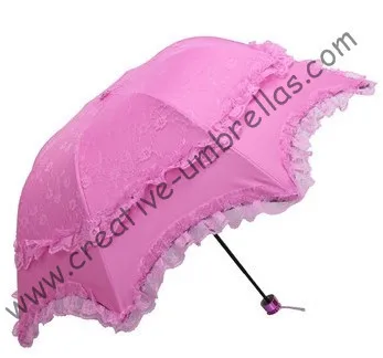 

Princess umbrellas,100%sunscreen,UPF>50+,ladies'parasol,8k ribs,black silver coating,pocket parasol,UV protecting,arched lacing