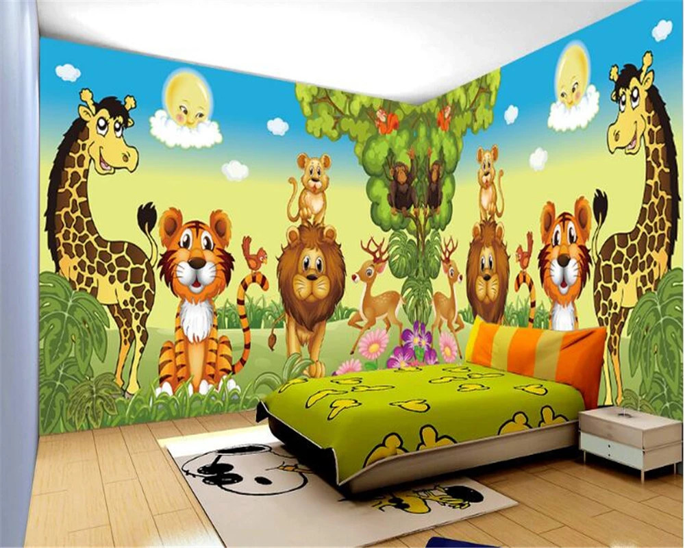 

beibehang Custom fashion papel de parede 3d wallpaper classic children's animals suitable for boys and girls bedroom background