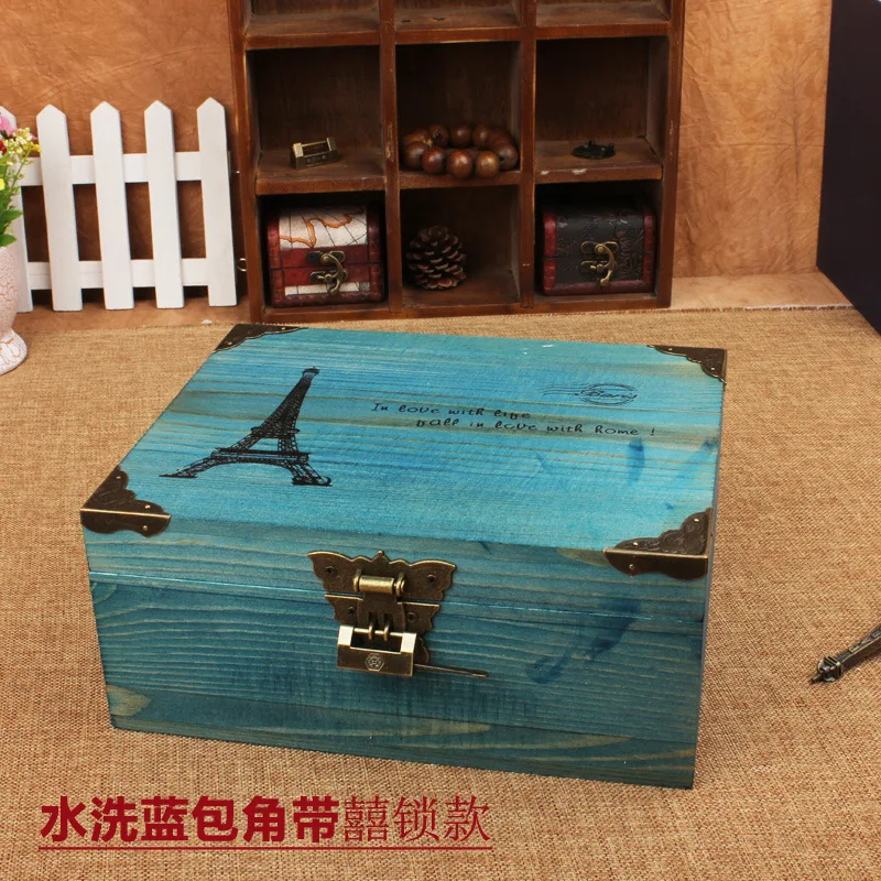 No. manufacturers selling zakka do the old wooden storage vintage wood table locking storage box home