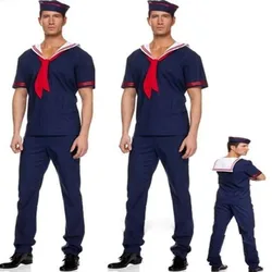 Adults Navy Costume Men Male Sailor Cosplay Costumes Halloween Party Fancy Dress Decoration