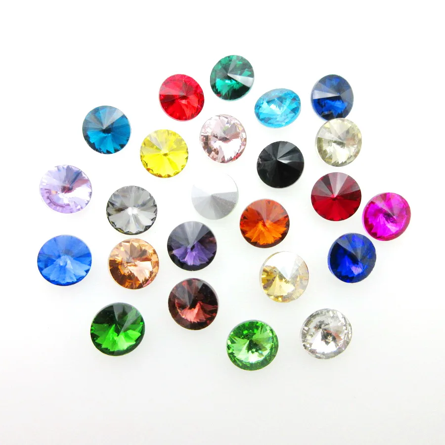 Nice glass Crystal strass 6mm 8mm 10mm 12mm 14mm 16mm 18mm Rivoli round shape Glue on rhinestones beads Crafts diy accessories